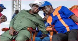 COTU boss Francis Atwoli with ODM leader Raila Odinga in a past political function.